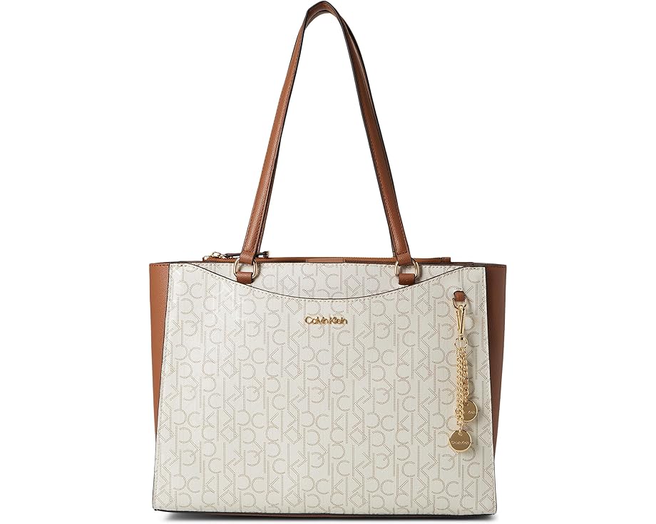 カルバンクライン カーキ レディース 【 CALVIN KLEIN MAVIS TOTE / VANILLA KHAKI CARAMEL 】 バッグ レディースバッグ ハンドバッグ