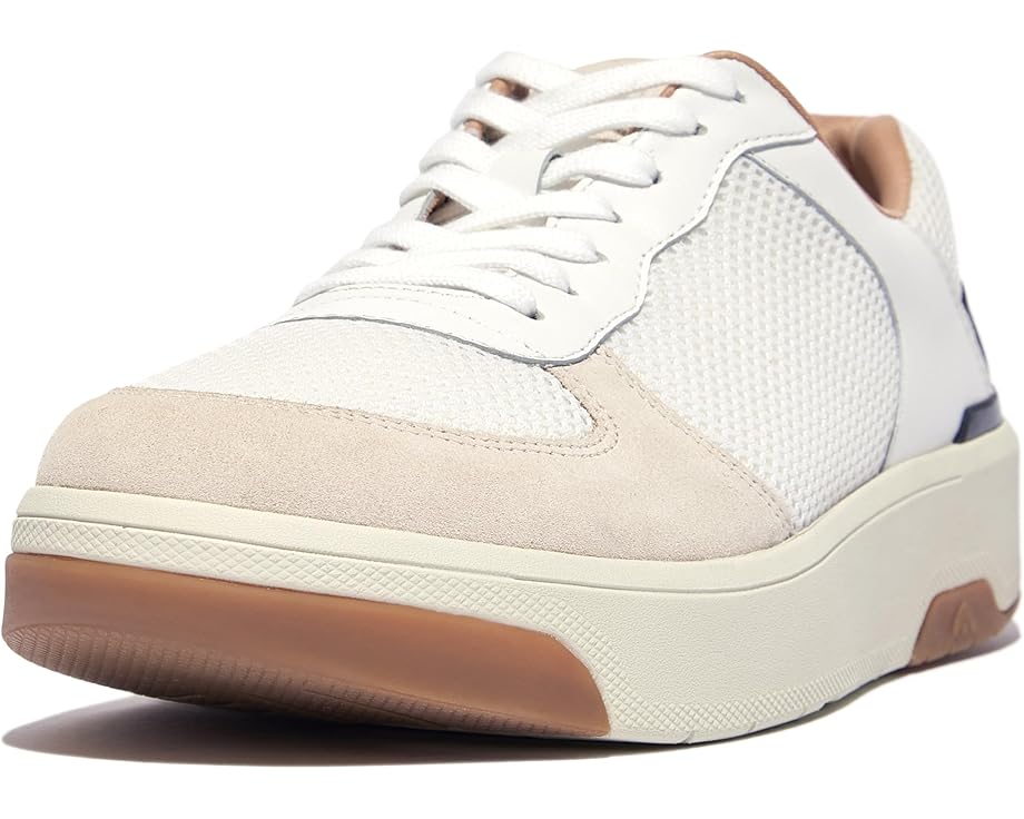 フィットフロップ 白色 ホワイト 黒色 ブラック スニーカー レディース 【 FITFLOP RALLY EVO LEATHER/MESH/SUEDE SNEAKERS / URBAN WHITE BLACK 】