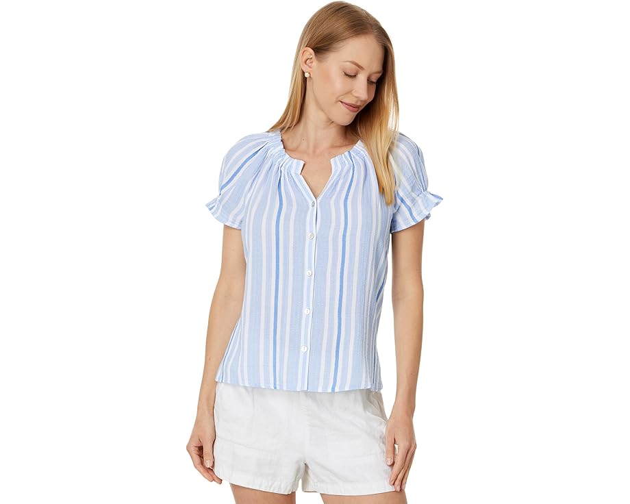 トミーバハマ スリーブ 青色 ブルー ボルト 半袖 レディース 【 TOMMY BAHAMA VILLA SOLSTICE SHORT SLEEVE TOP / BLUE VAULT 】 レディースファッション トップス Tシャツ カットソー