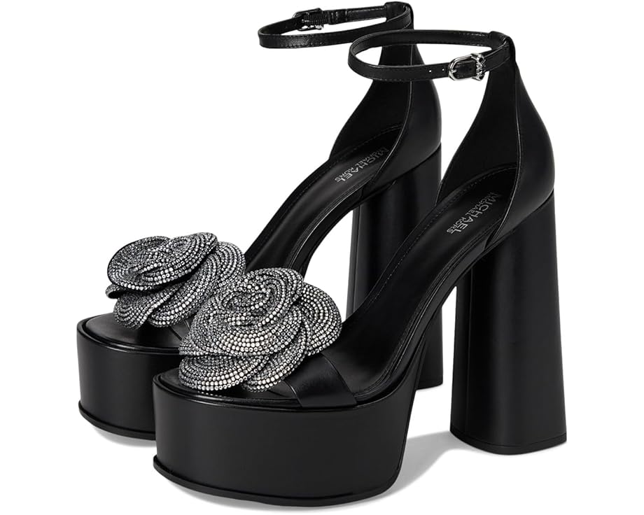 マイケルマイケルコース 黒色 ブラック レディース 【 MICHAEL MICHAEL KORS ELODIE PLATFORM SANDAL / BLACK 1 】 パンプス|スニケス