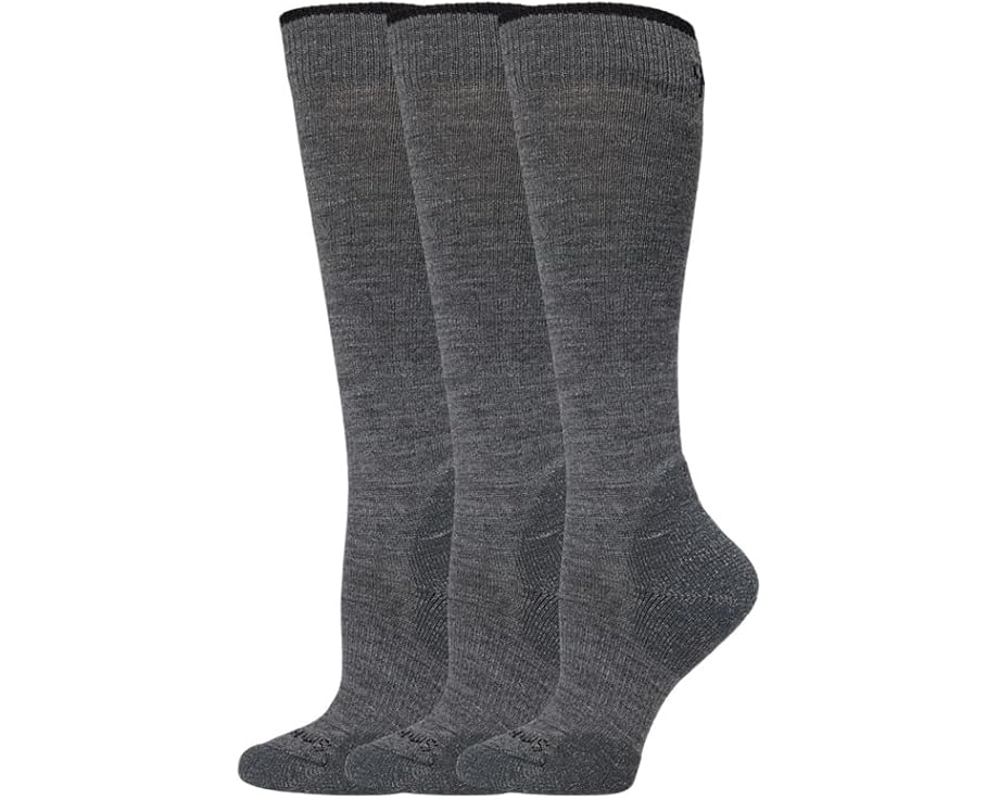 かっこ良い羊毛 ご機嫌 ソックス 3個入 薄墨色 薄墨色 薄墨色 レディース 【 SMARTWOOL EVERYDAY KNEE HIGH SOCKS 3-PACK / MEDIUM GRAY 】 肌付き 肌付き ナイト爵御召しもの レッグ
