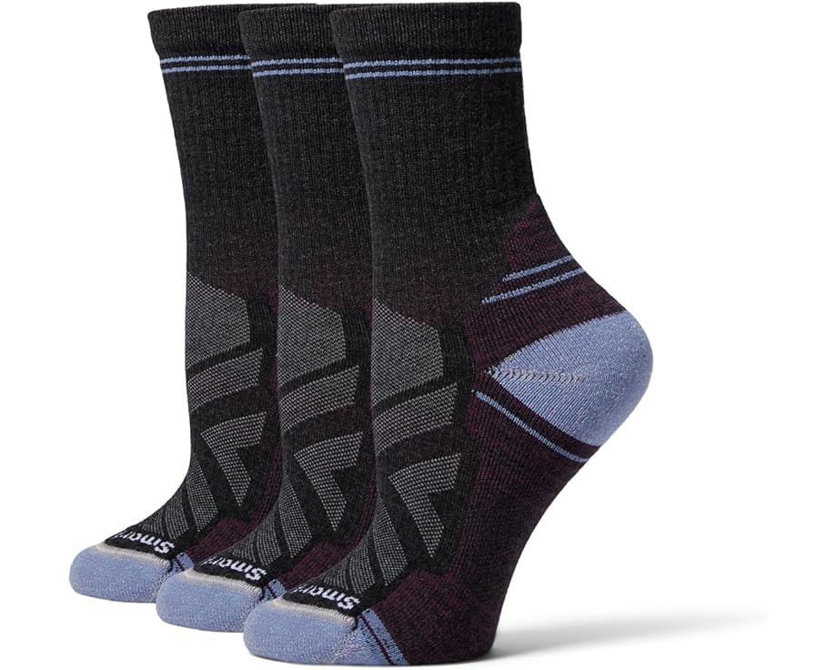 かっこ良い羊毛 労働者の一団 ソックス 濃灰色 3個入 レディース 【 SMARTWOOL HIKE LIGHT CUSHION CREW SOCKS 3 PACK / CHARCOAL 】 肌付き 肌付き ナイト爵御召しもの レッグ