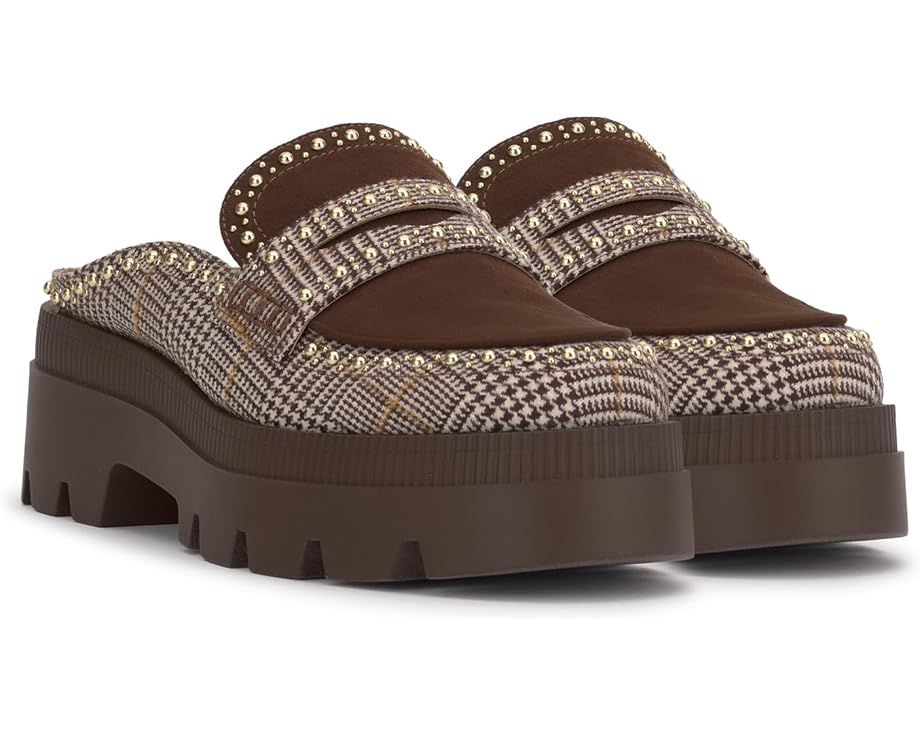 ジェシカシンプソン スリッポン 赤銅色 赤銅色 レディース 【 JESSICA SIMPSON UMA SLIP-ON MULES / BLAIR PLAID BROWN 】 置き目毛革