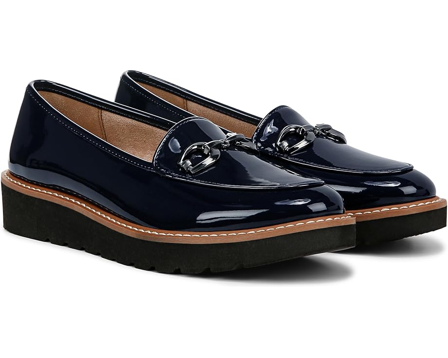 ナチュラライザー 紺色 米国海軍 なめし革 レディース 【 NATURALIZER ADILINE BIT / FRENCH NAVY FAUX LEATHER 】