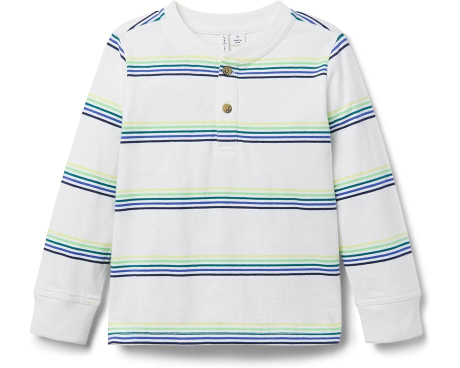 ジャニーアンドジャック 縞模様 ヘンリー プルオーバー 御坊っちゃん キッズ 【 JANIE AND JACK STRIPE HENLEY TEE / MULTI COLOR 】 もの言う花 マタニティ トップス カットソー