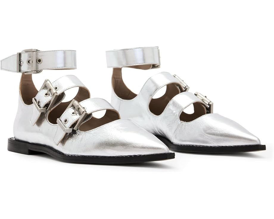 オールセインツ バックル 銀色 シルバー レディース 【 ALLSAINTS SUSAN BUCKLE SHOE / SILVER 】