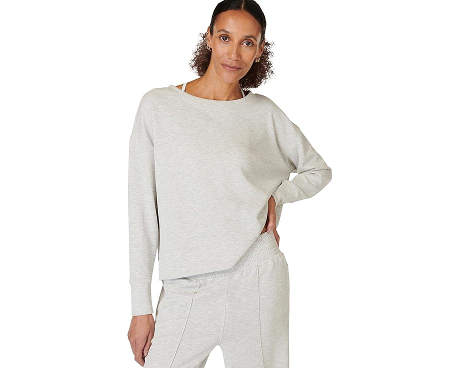スウェティベティー 砂色 サンド 灰色 グレー レディース 【 SWEATY BETTY SAND WASH CLOUDWEIGHT PULLOVER / ICE GREY MARL 】 レディースファッション トップス パーカー
