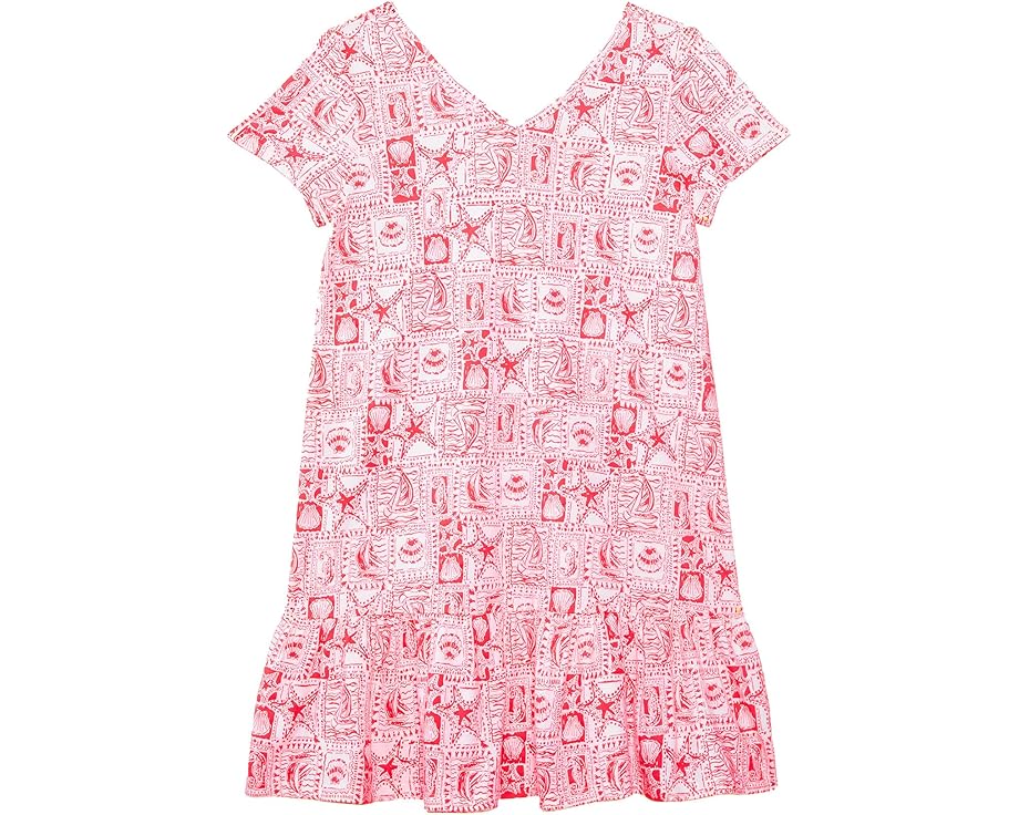 リリーピュリッツァー スリーブ 赤 レッド 半袖 ジュニア キッズ 【 LILLY PULITZER KIDS MINI CAMILLA SHORT SLEEVE / MIZNER RED SEASIDE HARBOUR 】 ベビー マタニティ ドレス