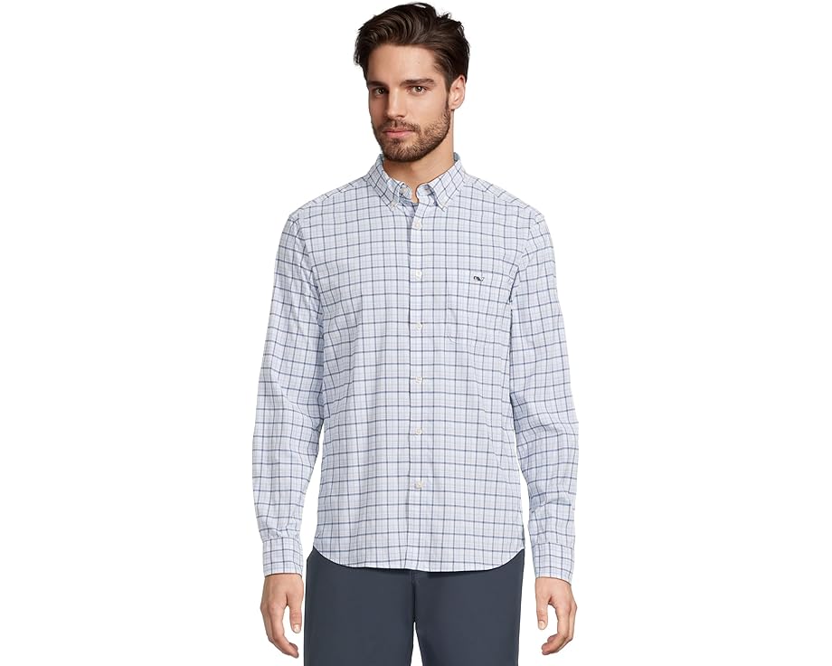 ヴィニヤードヴァインズ パフォーマンス サマー メンズ 【 VINEYARD VINES CALLWOOD PLAID FEATHERWEIGHT PERFORMANCE SHIRT / SUMMER MAUVE 】 メンズファッション トップス Tシャツ カットソー