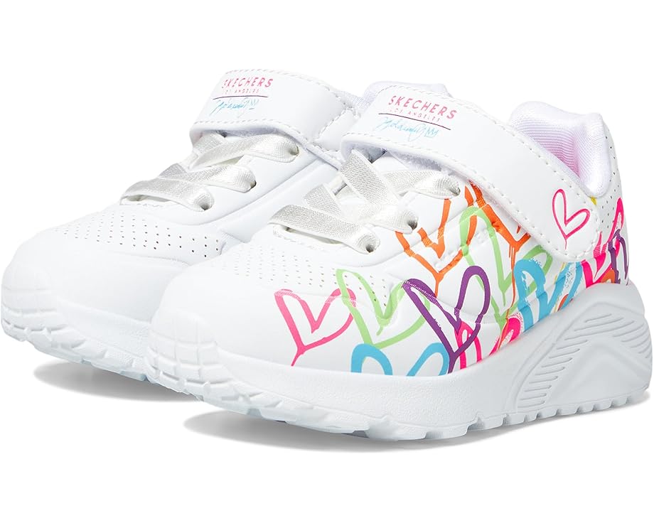 スケッチャーズ ライト 白色 ホワイト ジュニア キッズ 【 SKECHERS KIDS UNO LITE 310385L / WHITE MULTI NEON 】 ベビー マタニティ スニーカー