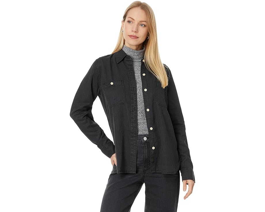 黒色 ブラック レディース 【 FAHERTY TRIED AND TRUE CHAMBRAY SHIRT / DURANGO BLACK 】 レディースファッション トップス Tシャツ カットソー