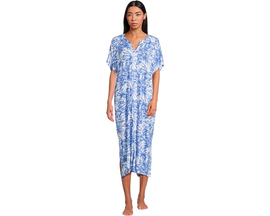 トミーバハマ 青味 青み レディース 【 TOMMY BAHAMA CAFTAN / BLUE FLORAL 】 肌付き 肌付き ナイト爵御召しもの ナイト爵 御部屋 パジャマ