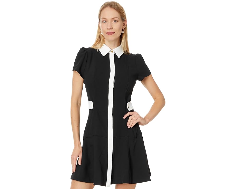 ドレス 黒色 ブラック & レディース 【 CECE COLLARED SHORT FIT FLARE DRESS W/ WAIST TABS / RICH BLACK 】 レディースファッション|スニケス