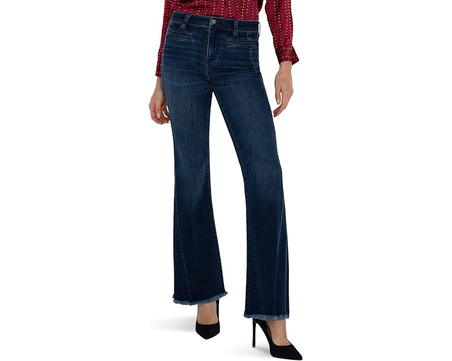 【小さめ】 デニム ロサンゼルス レディース 【 LIVERPOOL LOS ANGELES PETITE HANNAH WITH WELT POCKETS AND FRONT SEAM DETAIL ECO STRETCH DENIM / MOUNT DORA 】 ブーツ｜スニケス