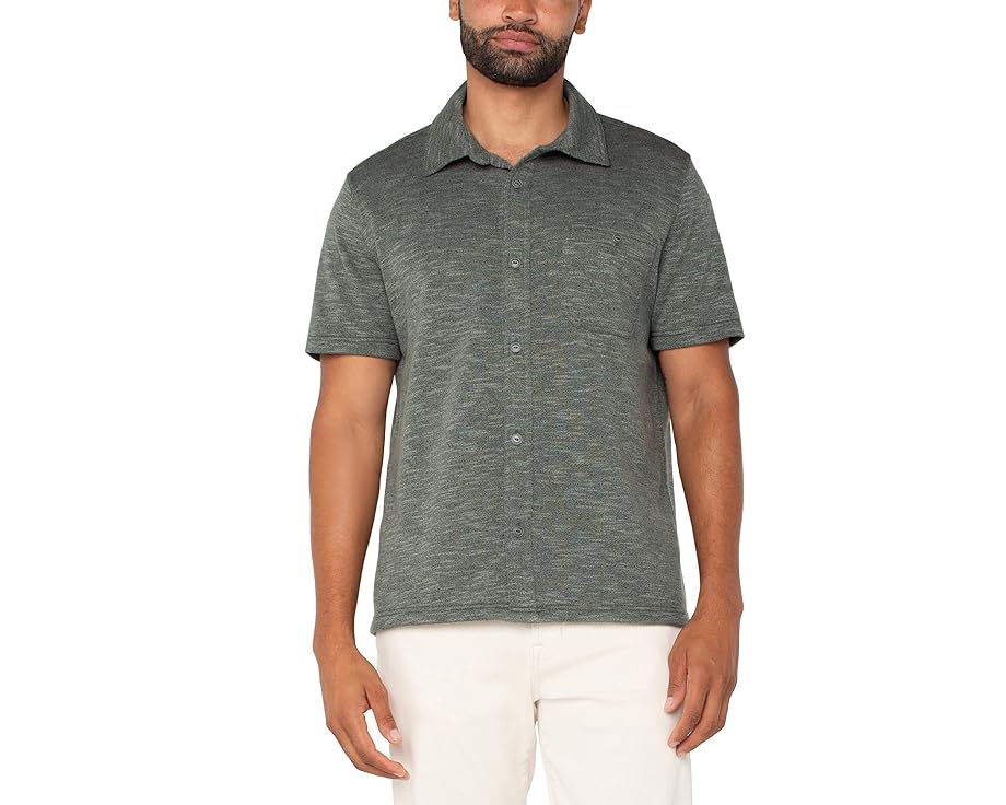 スリーブ ヘザー ロサンゼルス 半袖 メンズ 【 LIVERPOOL LOS ANGELES SHORT SLEEVE BUTTON UP SHIRT / HEATHER SAGE 】 メンズファッション トップス Tシャツ カットソー|スニケス
