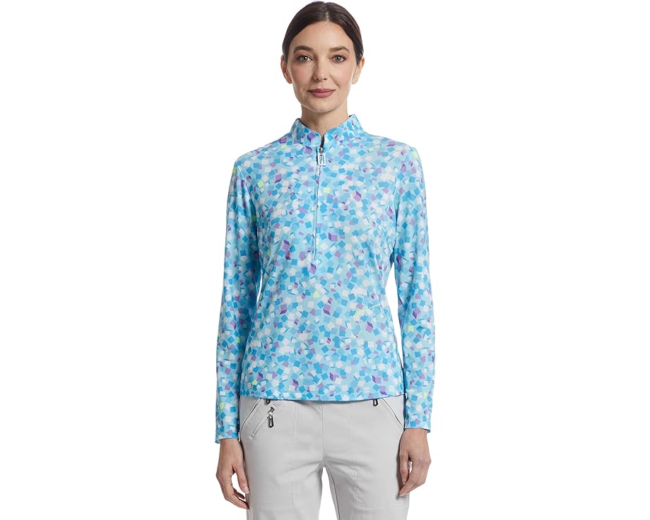 ジェイミーサドック スリーブ 長袖 レディース 【 JAMIE SADOCK SUNSENSE CUBO PRINT LONG SLEEVE 1/4 ZIP SUN PROTECTION TOP / 】 レディースファッション トップス Tシャツ カットソー｜スニケス