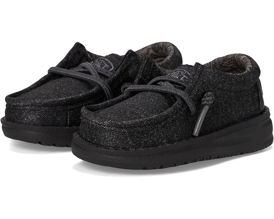 黒色 ブラック ジュニア キッズ 【 HEY DUDE KIDS WALLY BASIC / BLACK BASIC 】 ベビー マタニティ スニーカー