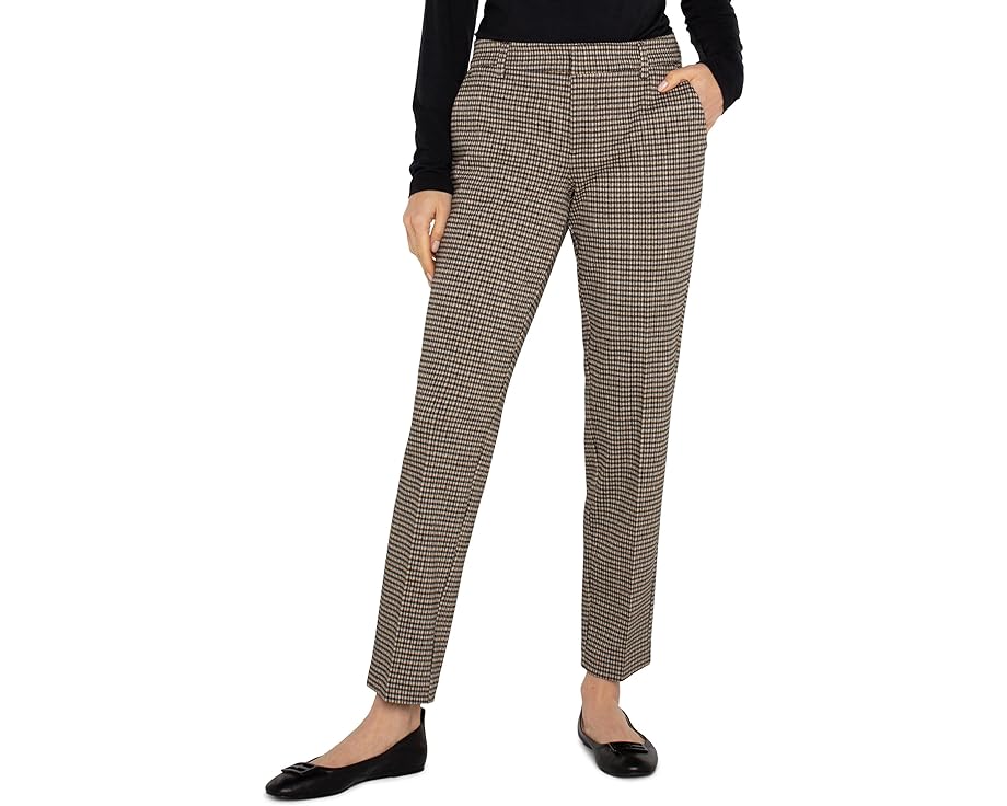 ニット ロサンゼルス レディース 【 LIVERPOOL LOS ANGELES KELSEY MID-RISE TROUSER CHECK PLAID KNIT / BLK TAN CHECK 】 レディースファッション ボトムス パンツ