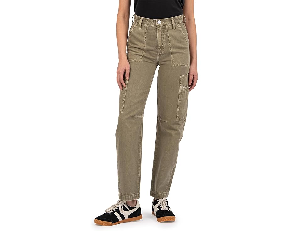 カットフロムザクロス ご機嫌 ライズ か細い オリーブ レディース 【 KUT FROM THE KLOTH KIERA HIGH RISE SLIM LEG BARREL / OLIVE 】 レディース流行り物 ボトムス ズボン下 レディースファッション-パンツ-ボトムス