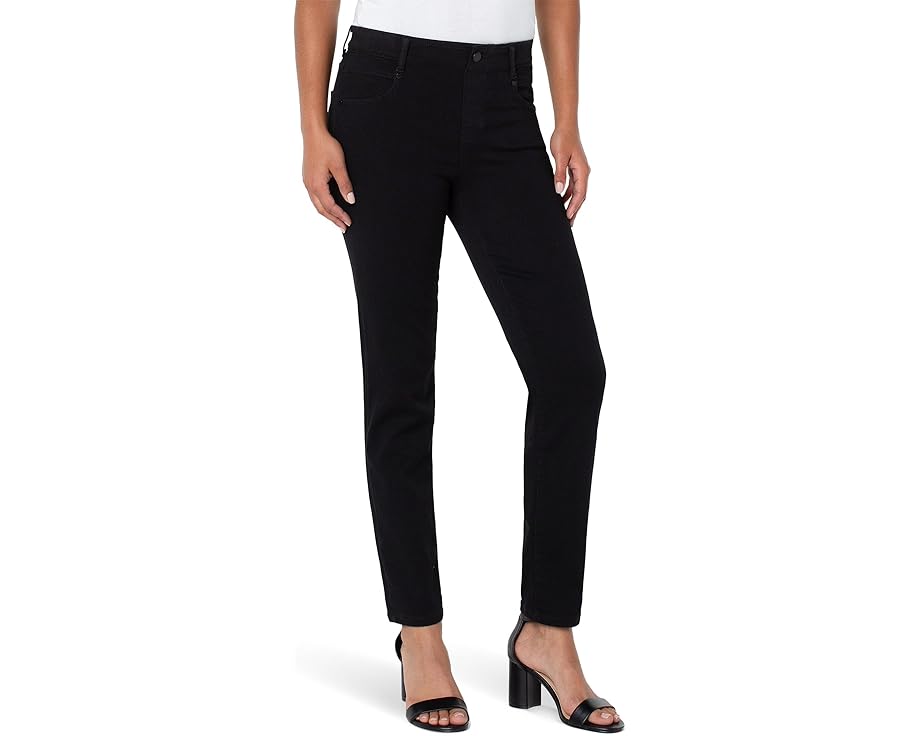スリム 黒色 ブラック ロサンゼルス レディース 【 LIVERPOOL LOS ANGELES GIA GLIDER PULL-ON MID-RISE SLIM / OVER DYE BLACK 】 レディースファッション ボトムス パンツ 24,642円