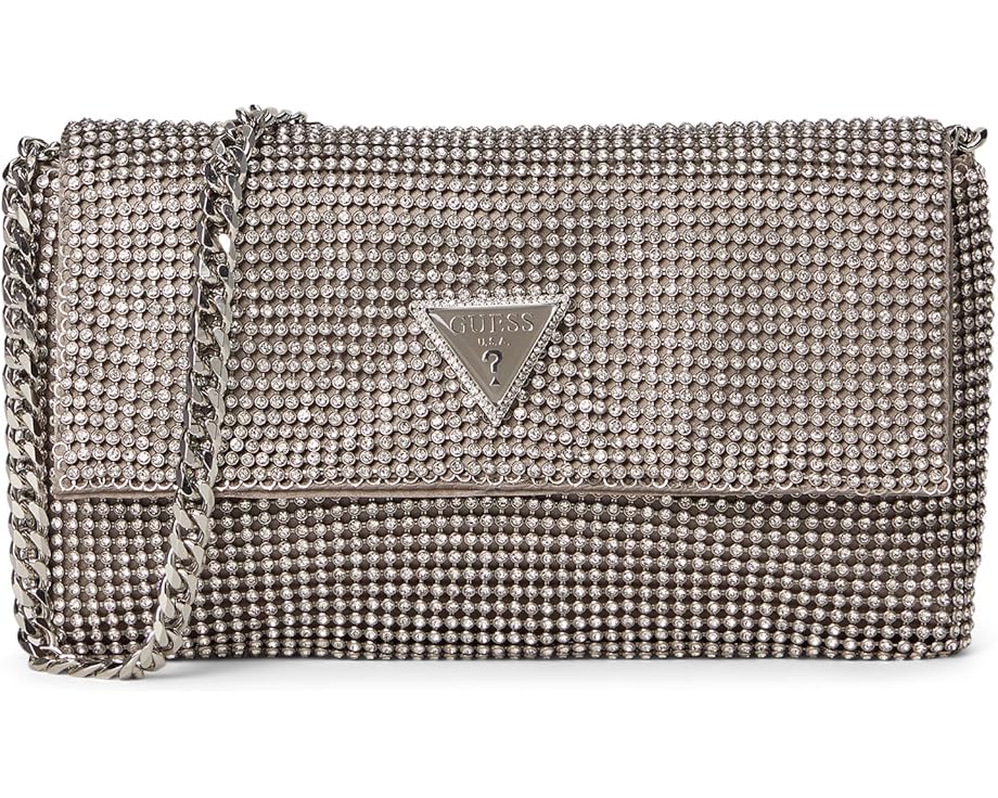 ゲス 銀色 シルバー レディース 【 GUESS ZALINA FLAP CLUTCH / SILVER 】 バッグ レディースバッグ ハンドバッグ｜スニケス