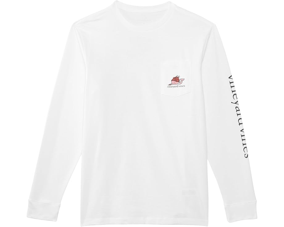 ヴィニヤードヴァインズ スリーブ Tシャツ 白色 ホワイト キャップ キャップ 帽子 長袖 ジュニア キッズ 【 VINEYARD VINES TURKEY HAT WHALE LONG SLEEVE TEE / WHITE CAP 】 ベビー マタニティ トップス カッ
