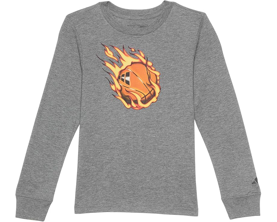 アディダス グラフィック 捩り ギョリュウモドキ プルオーバー 長袖 お坊っちゃん キッズ 【 ADIDAS KIDS GRAPHIC LONG SLEEVE HEATHER TEE / 】 もの言う花 マタニティ トップス カットソー