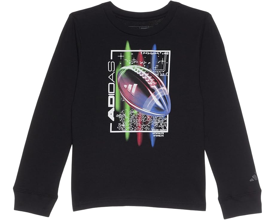 アディダス 活動力 捩り プルオーバー 黒いこと 黒いこと 長袖 お坊っちゃん キッズ 【 ADIDAS KIDS FOOTBALL ENERGY LONG SLEEVE TEE / BLACK WITH MULTICOLOR 】 もの言う花 マタニティ トップス カットソー