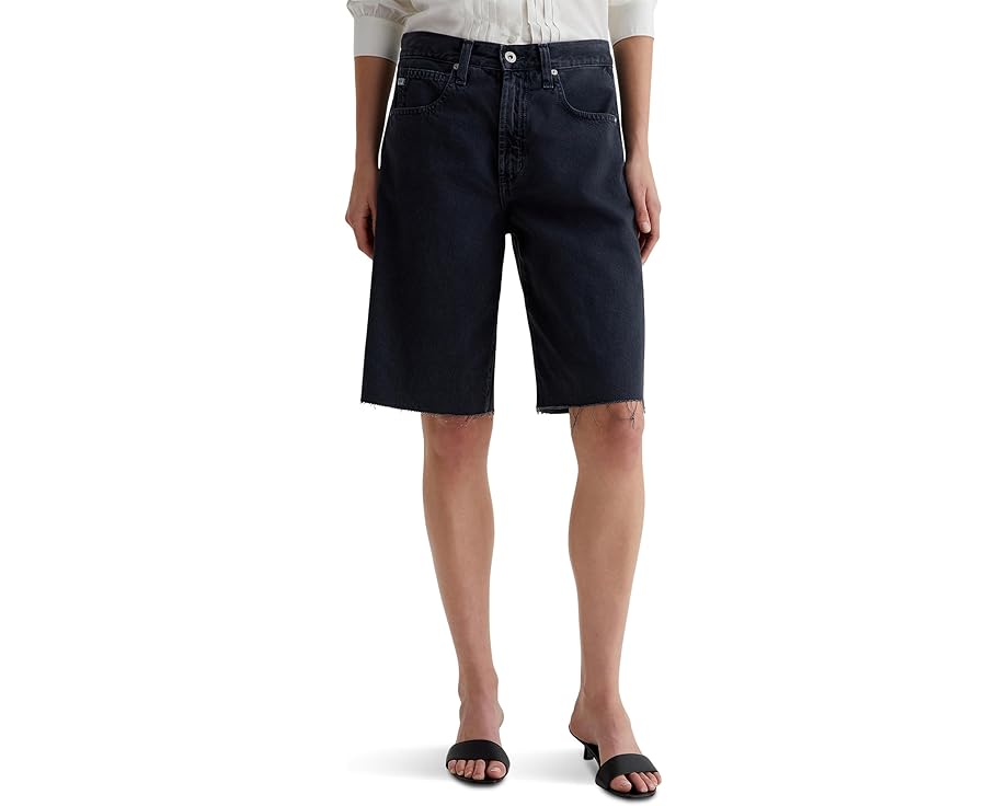ジーンズ ハイ ライズ ショーツ ハーフパンツ 黒色 ブラック レディース 【 AG JEANS HATTIE HIGH RISE BARREL SHORTS / SULFUR BLACK 】 ブーツ|スニケス