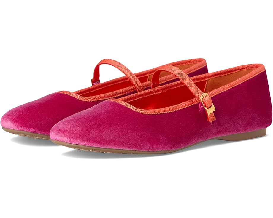 サクラ色 レディース 【 BIRDIES THE HUMMINGBIRD MARY JANE BALLET FLAT / HOT PINK VELVET 】