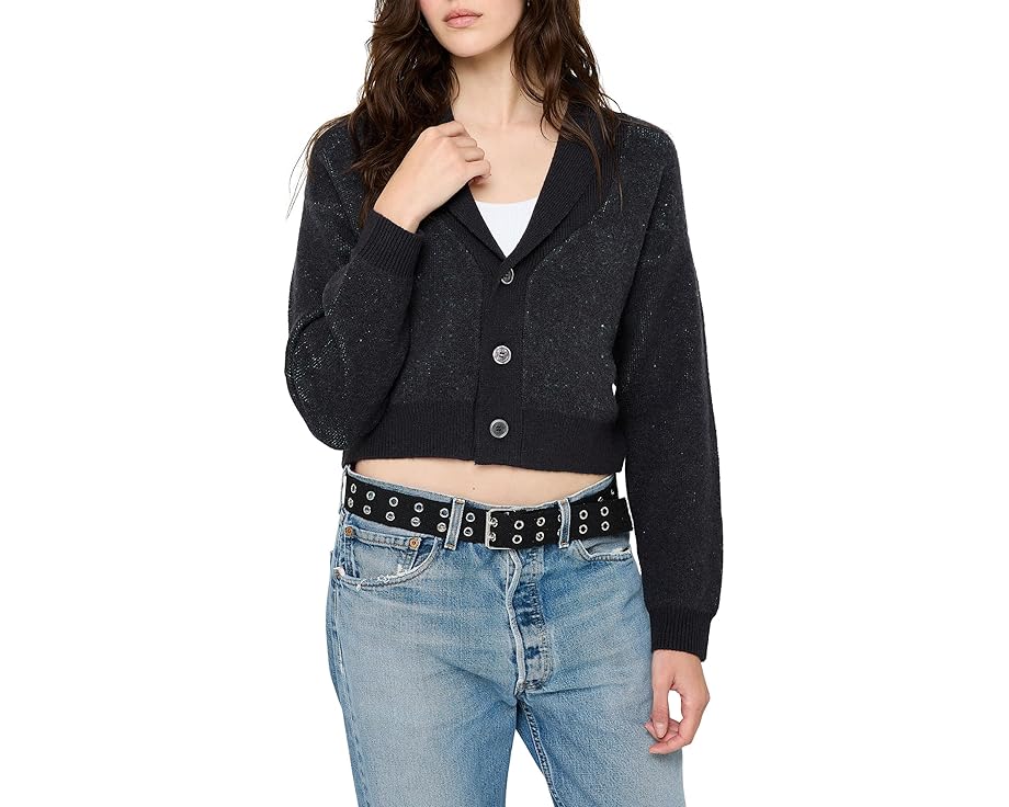 スピリチュアルギャングスター カーディガン 黒色 ブラック レディース 【 SPIRITUAL GANGSTER SPIRIT EYE ROYCE CARDIGAN / BLACK 】 レディースファッション トップス ニット セーター
