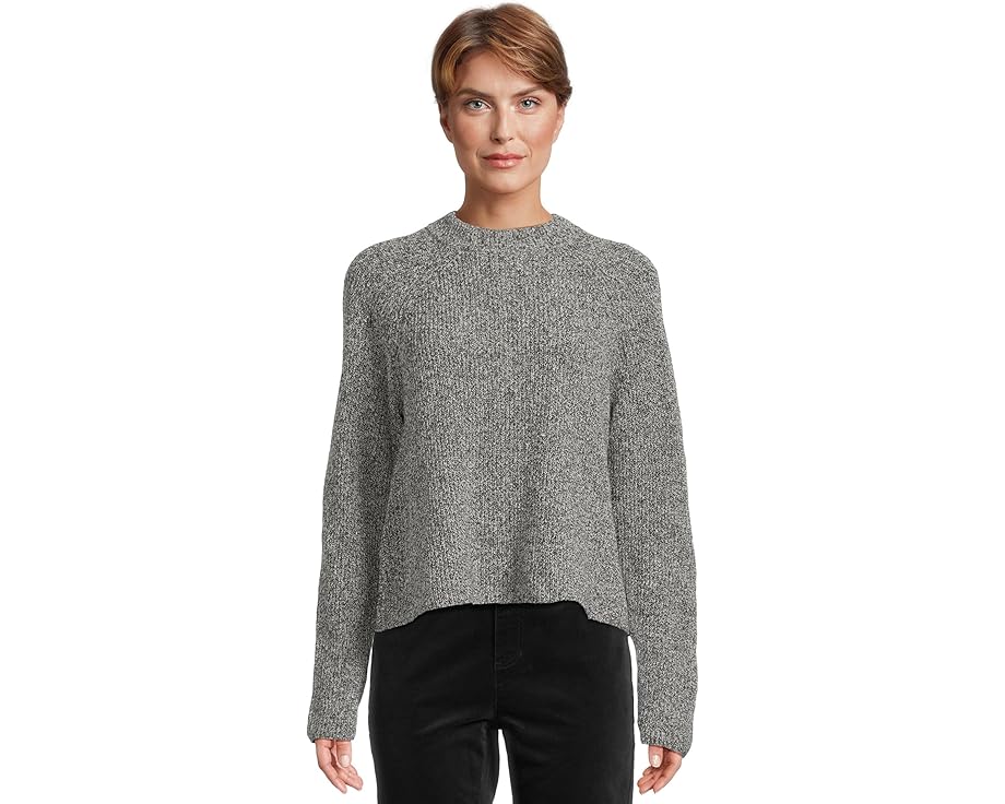 アイリーンフィッシャー ラグラン トレーナー 黒色 ブラック レディース 【 EILEEN FISHER MOCK NECK RAGLAN SWEATER / BLACK 】 レディースファッション トップス ニット セーター