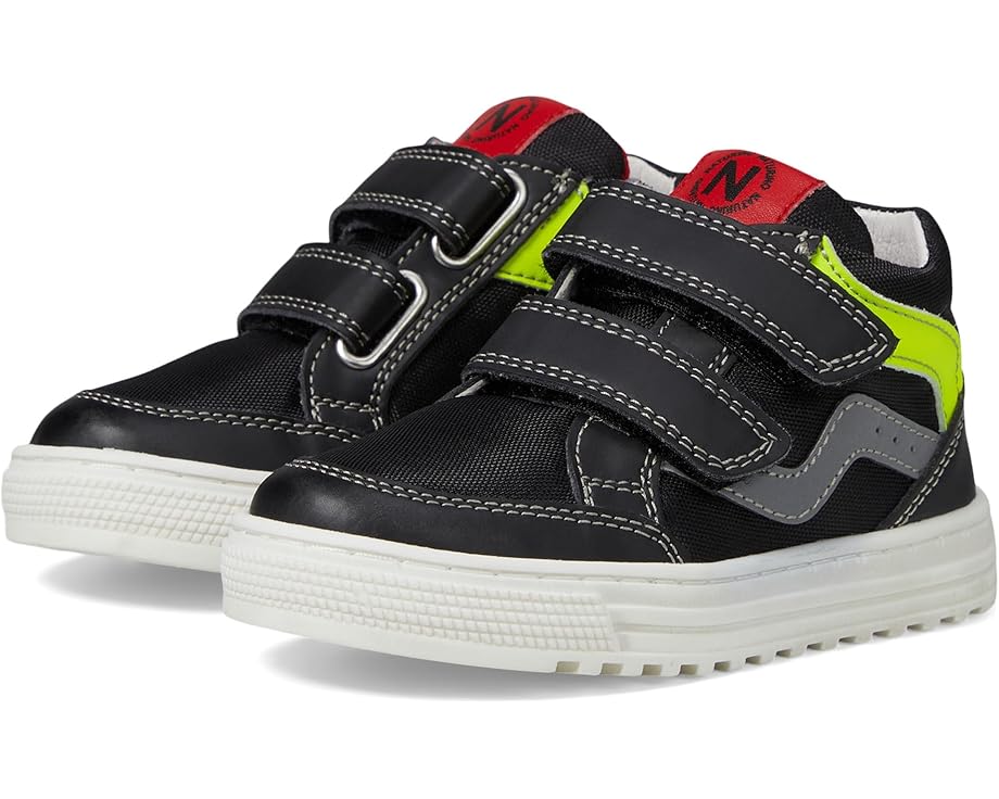 ナチュリーノ 黒色 ブラック 黄色 イエロー ジュニア キッズ 【 NATURINO MIZAR VL / BLACK YELLOW FLUO 】 ベビー マタニティ スニーカー