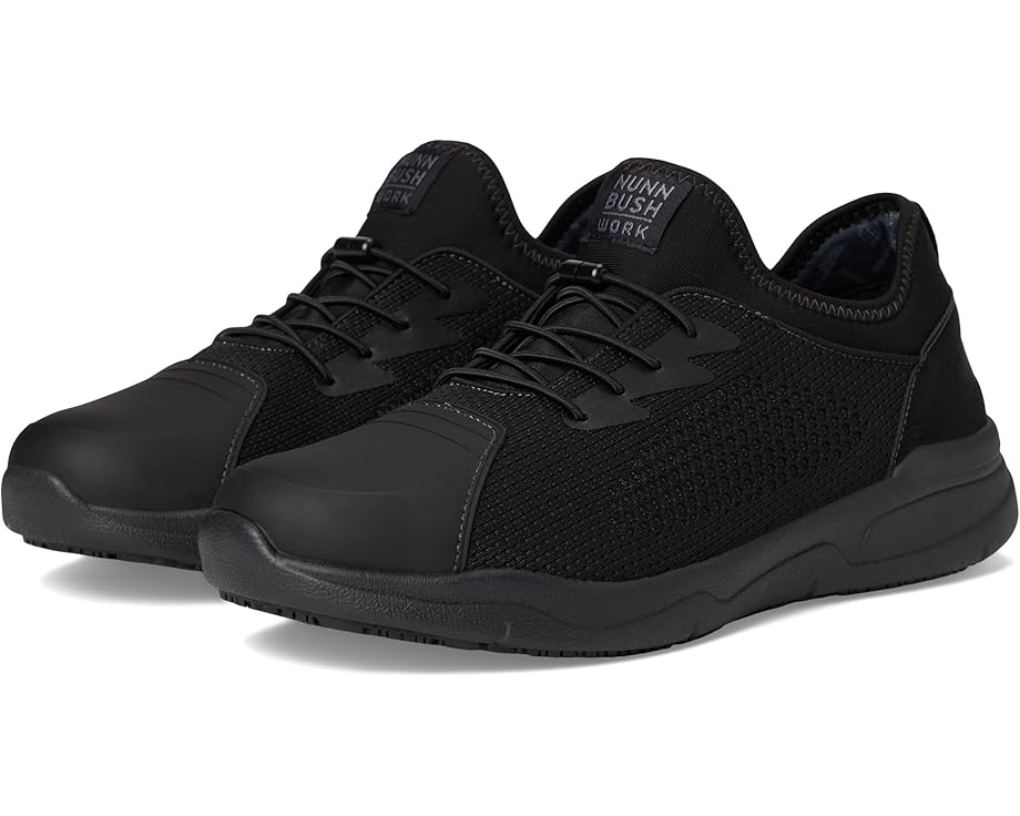 ナンかん木 オックスフォード 靴 スニーカー 黒いこと 黒いこと メンズ 【 NUNN BUSH GRAZIE WORK OXFORD SLIP-RESISTANT SHOE ATHLETIC STYLE SNEAKER LACE UP / BLACK 】
