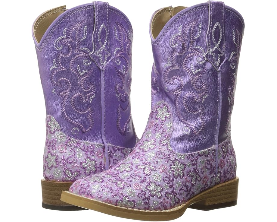 ローパー 紫 パープル なめし革 お坊っちゃん キッズ 【 ROPER KIDS LAVENDER / PURPLE FAUX LEATHER GLITTER 】 もの言う花 マタニティ ブーツ
