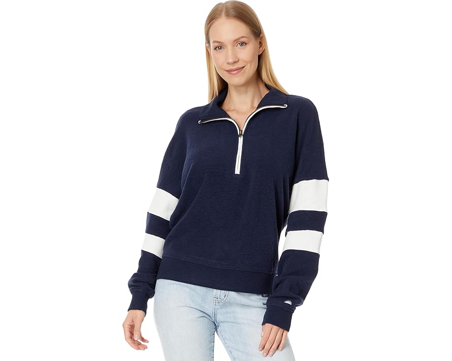 フリース 紺色 ネイビー レディース 【 FAHERTY BEACH FLEECE QUARTER ZIP / NAVY MULTI 】 レディースファッション トップス ニット セーター