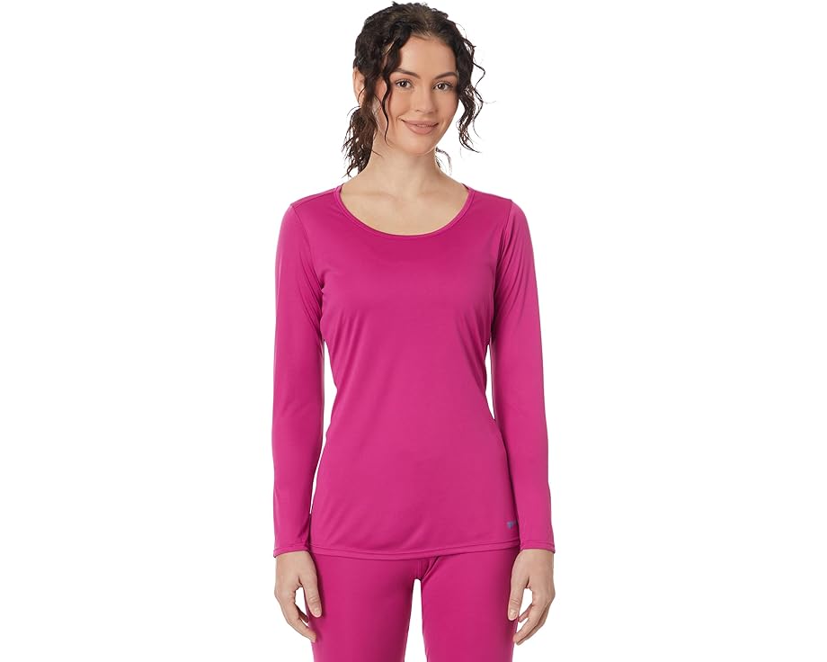 ホットチリーズ スキンズ ソリッド クルー レディース 【 HOT CHILLYS PEACH SKINS SOLID CREW / FESTIVAL FUCHSIA 】 レディースファッション トップス Tシャツ カットソー