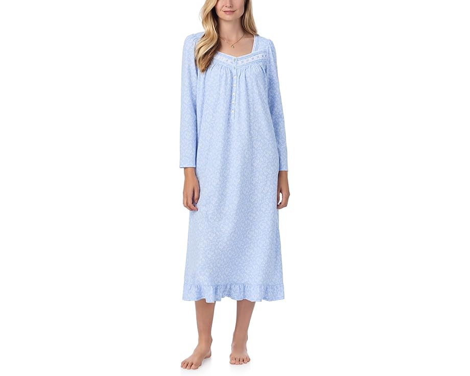 アイリーン酉の方角 編み物 捩り 長袖 レディース 【 EILEEN WEST LONG COTTON KNIT SLEEVE GOWN / 】 肌付き 肌付き ナイト爵御召しもの ナイト爵 御部屋 パジャマ