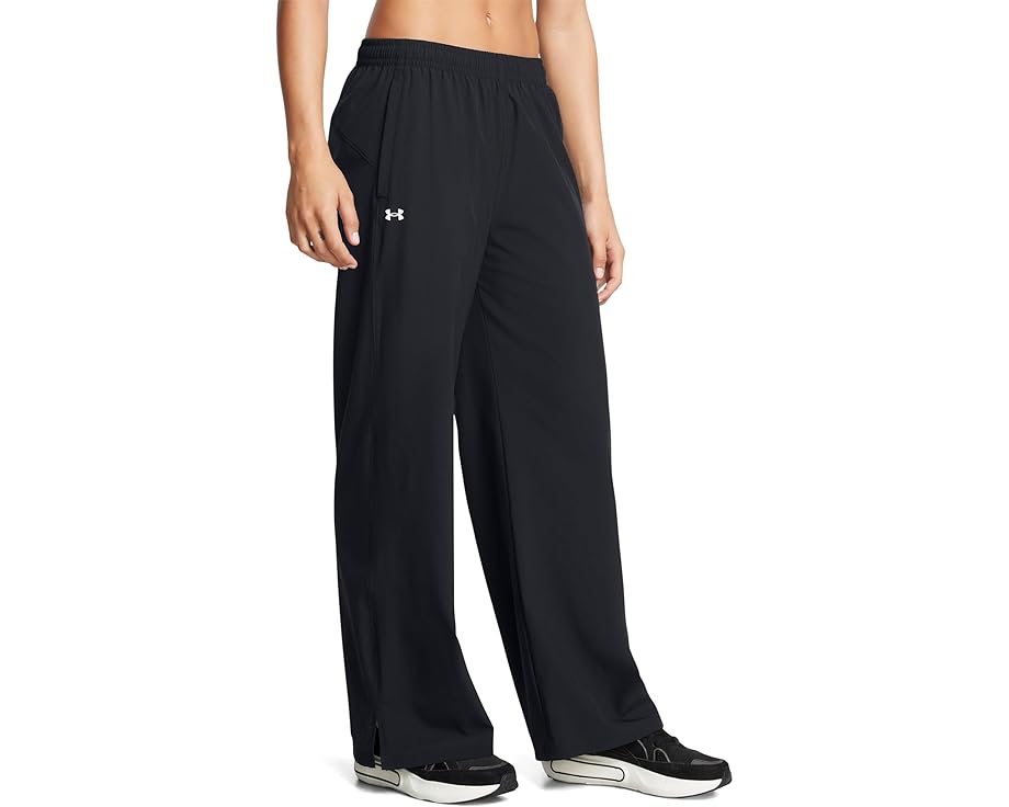 ライバル 黒色 ブラック 白色 ホワイト アンダーアーマー レディース 【 UNDER ARMOUR RIVAL WIDE LEG PANTS / BLACK WHITE 】 レディースファッション ボトムス パンツ