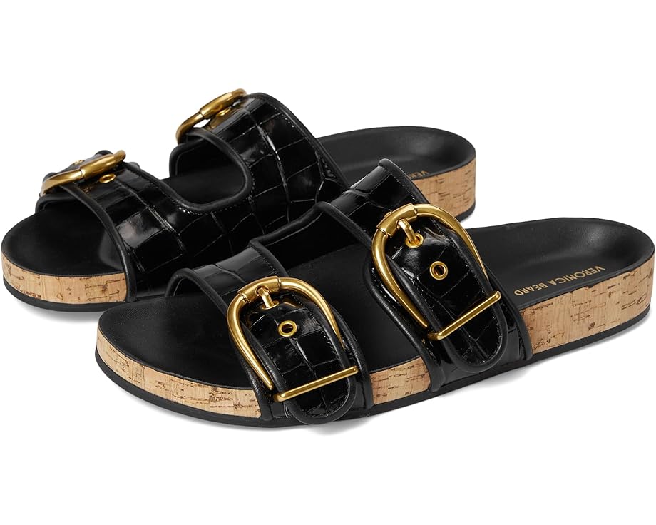 ベロニカ 黒色 ブラック レザー レディース 【 VERONICA BEARD PRUE / BLACK CROC PRINT LEATHER 】 サンダル|スニケス