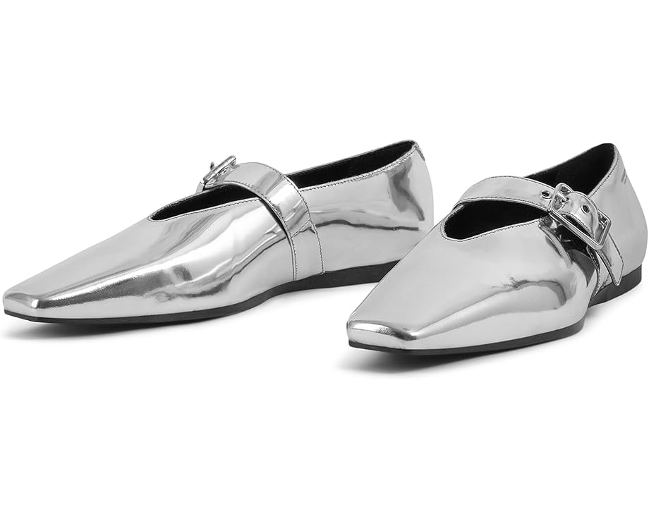 バガボンドシューメイカーズ なめし革 しろがね色 しろがね色 レディース 【 VAGABOND SHOEMAKERS WIOLETTA LEATHER MARY JANE FLATS / SILVER 】
