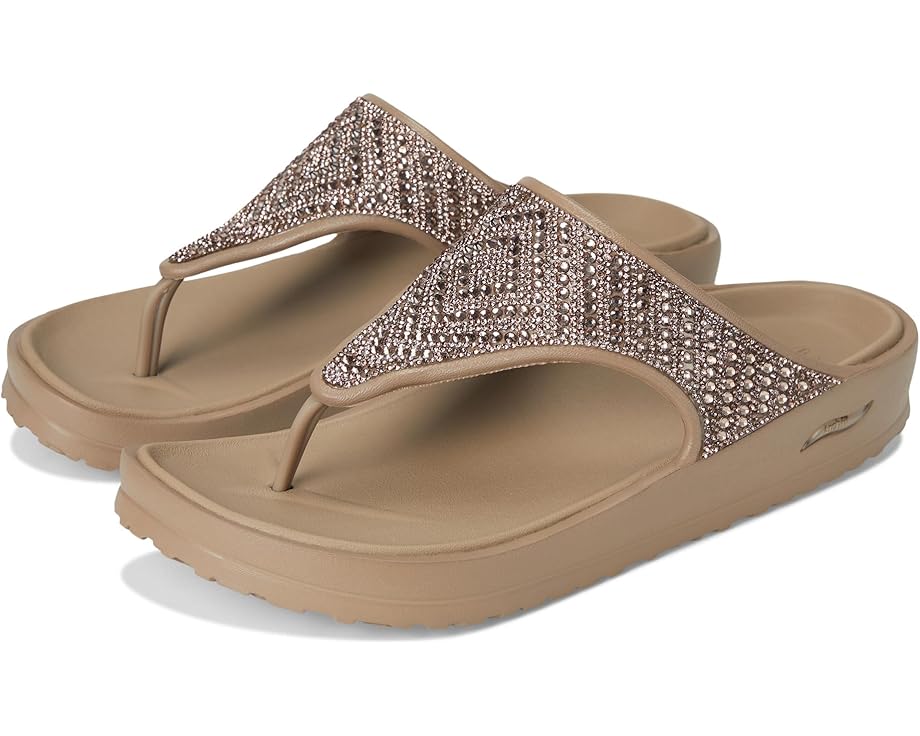 スケッチャーズ レディース 【 SKECHERS FOAMIES ARCH FIT CALI BREEZE - SHINE ON / TAUPE 】 サンダル