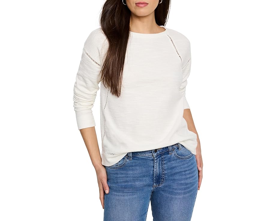 ニックプラスゾーイ テクスチャー 白色 ホワイト NIC+ZOE レディース 【 SEAMED TEXTURE TOP / PAPER WHITE 】 レディースファッション トップス Tシャツ カットソー|スニケス