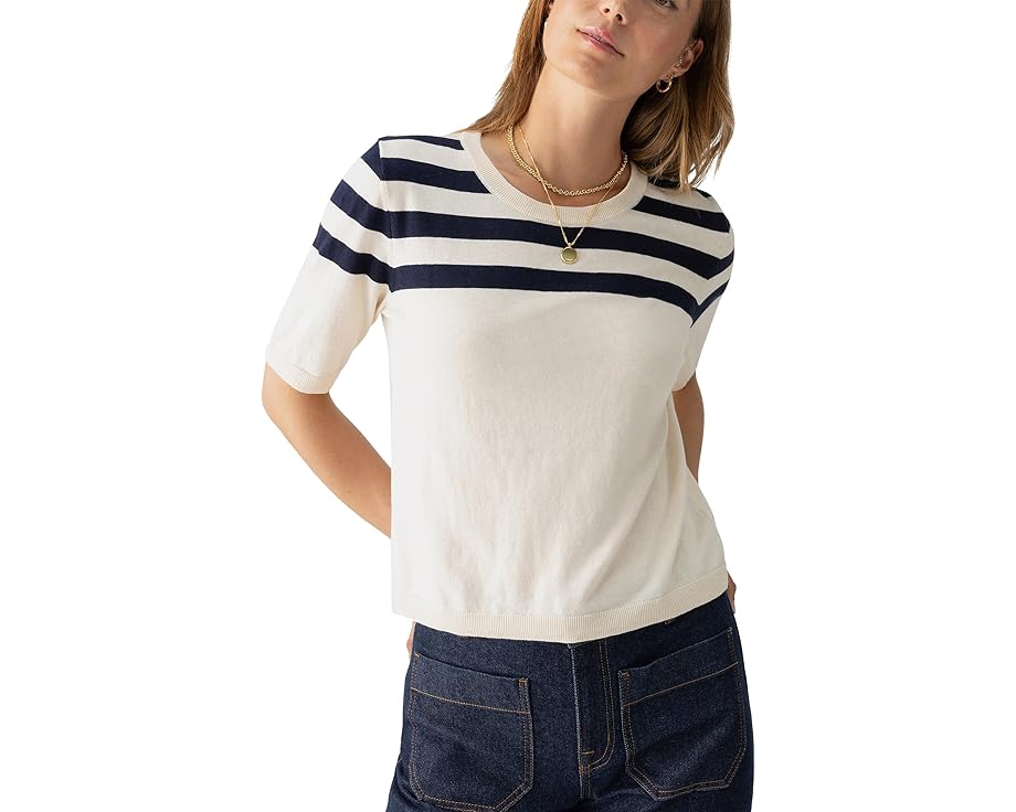 サンクチュアリー トレーナー Tシャツ 紺色 ネイビー ストライプ レディース 【 SANCTUARY LONG WEEKEND SWEATER TEE / TOASTED NAVY STRIPE 】 レディースファッション トップス ニット セーター