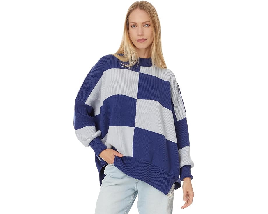 フリーピープル フリー ストリート レディース 【 FREE PEOPLE CHECKER EASY STREET TUNIC / BLUEPRINT COMBO 】 レディースファッション トップス ニット セーター