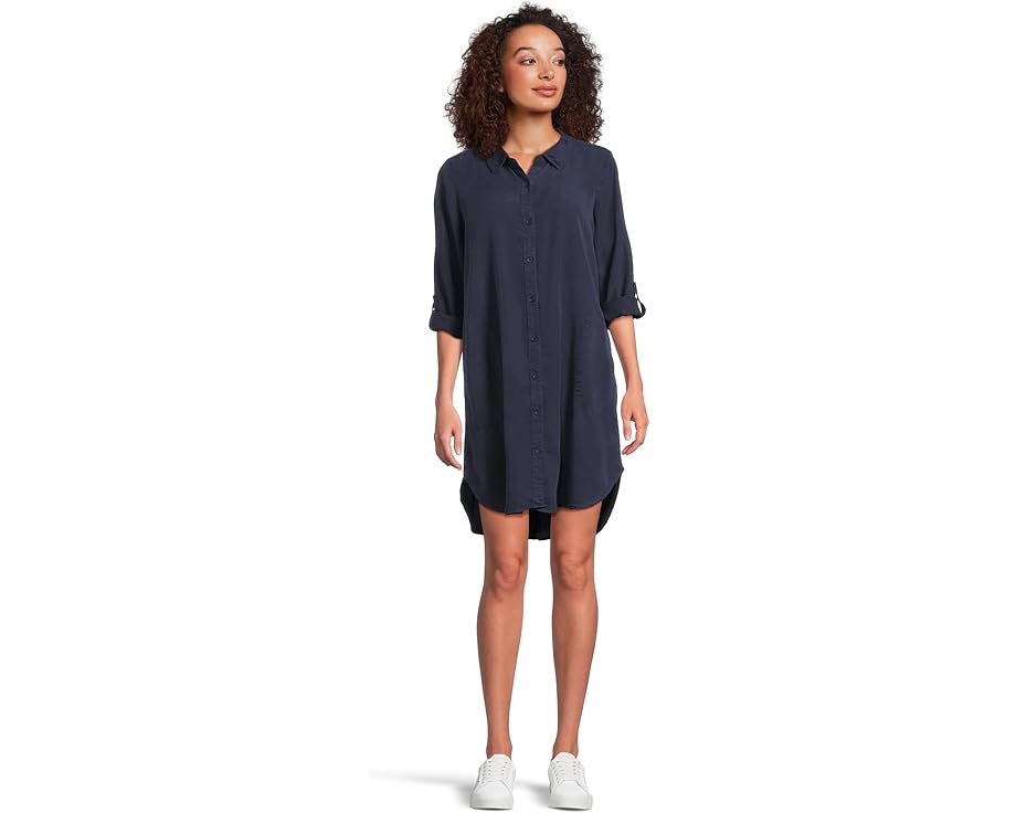 モッドオードック スリーブ ドレス 紺色 ネイビー 長袖 レディース 【 MOD-O-DOC ROLL UP LONG SLEEVE SHIRT DRESS / NAVY LICORICE 】 レディースファッション｜スニケス
