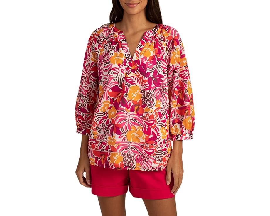 トリーナターク レディース 【 TRINA TURK LIGHT HEARTED TOP / ROCKROSE MULTI 】 レディースファッション トップス Tシャツ カットソー|スニケス