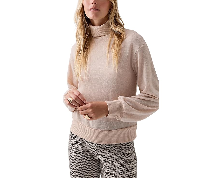 サンクチュアリー スリーブ レディース 【 SANCTUARY RUCHED SLEEVE TURTLENECK TOP / TOASTED MARSHMALLOW 】 レディースファッション トップス Tシャツ カットソー