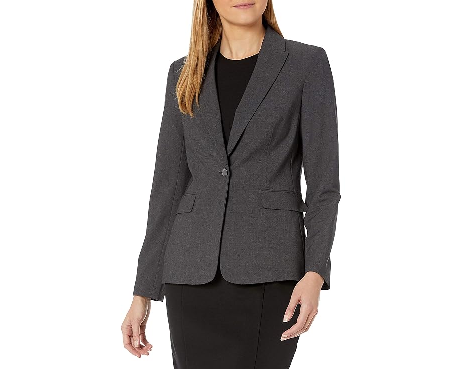 カルバンクライン ブレイザー チャコール レディース 【 CALVIN KLEIN ONE BUTTON LUX BLAZER / CHARCOAL 】｜スニケス