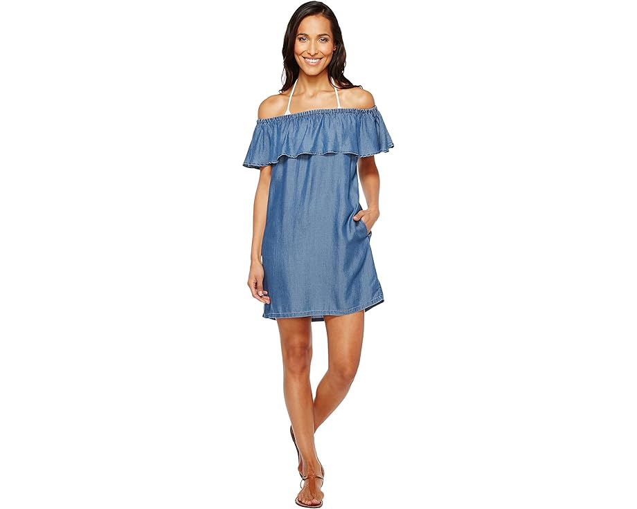 トミーバハマ ドレス カバーアップ レディース 【 TOMMY BAHAMA CHAMBRAY OFF THE SHOULDER DRESS COVER-UP / 】 レディースファッション 水着